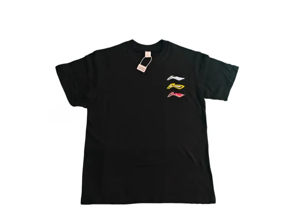 Li-Ning Three-Stripe Logo Black T-Shirt - 1