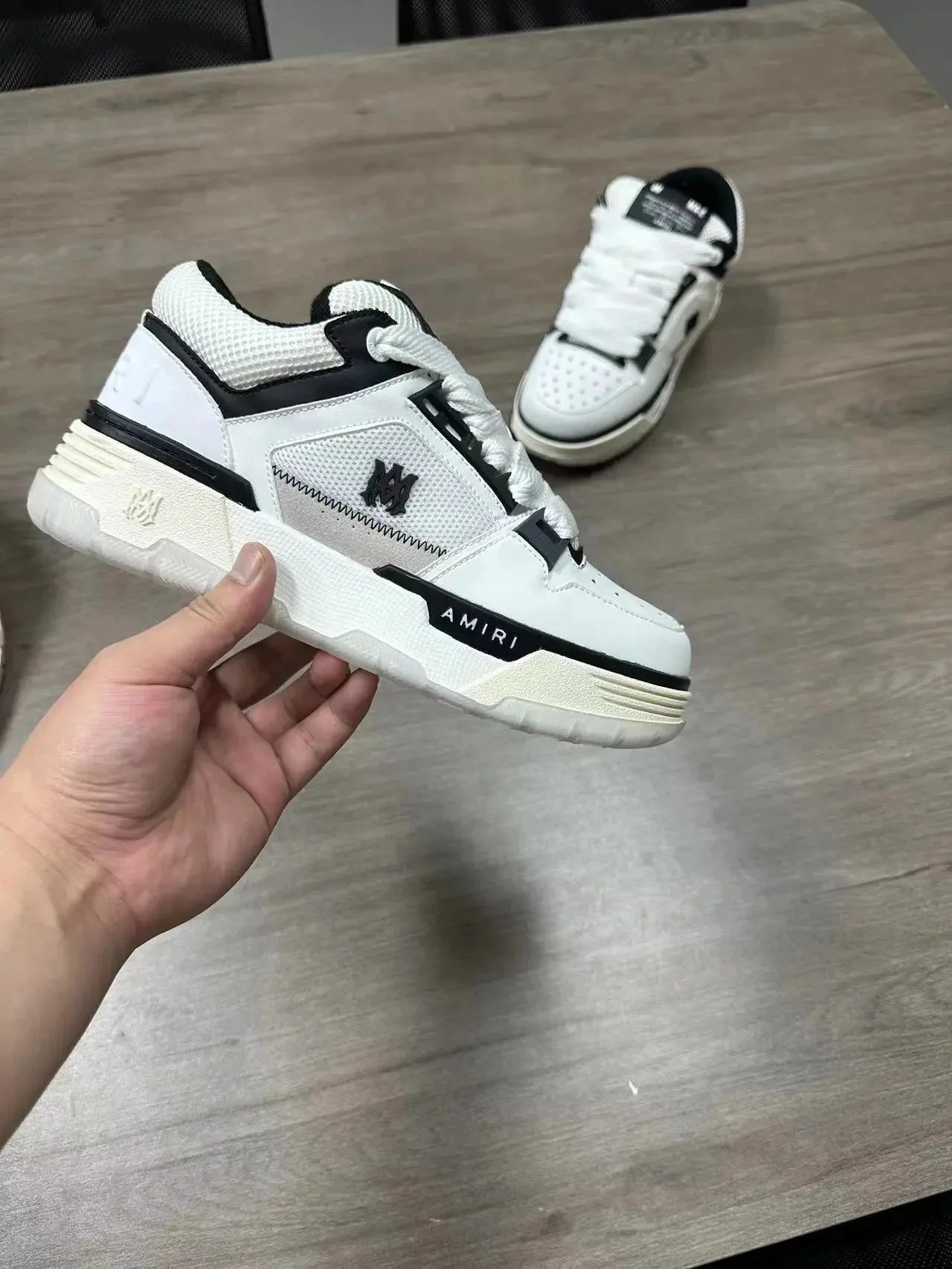 Amiri MC-1 Low White Gray Mesh Sneakers - 7