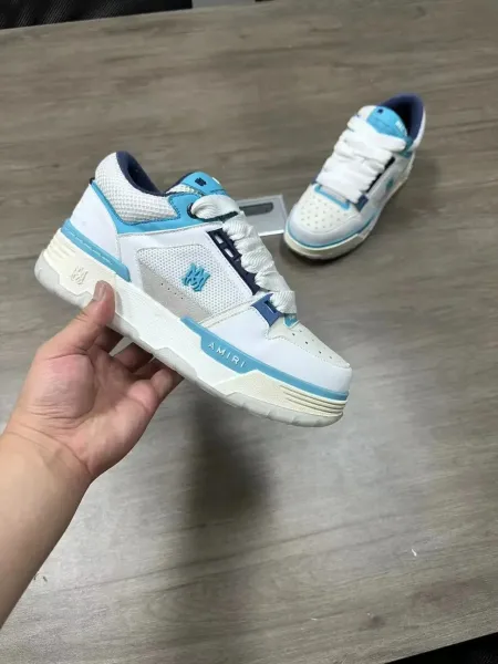 Amiri MC1 Low White and Sky Blue Sneakers - 1