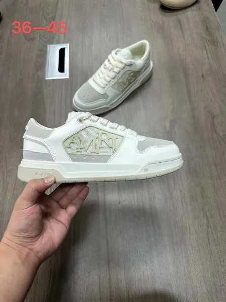 Amiri AMIRI Logo Panel Low-Top White Sneakers - 1