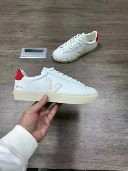Veja Campo White Red Leather Sneakers - 1