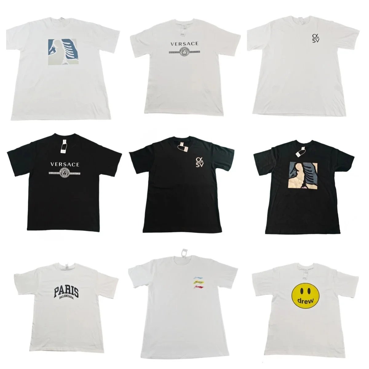 Versace, Balenciaga, and Drew House T-Shirts [34 styles]
