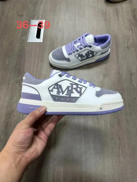 Amiri AMIRI Logo Panel Sneakers White Purple Gray Sneakers - 1