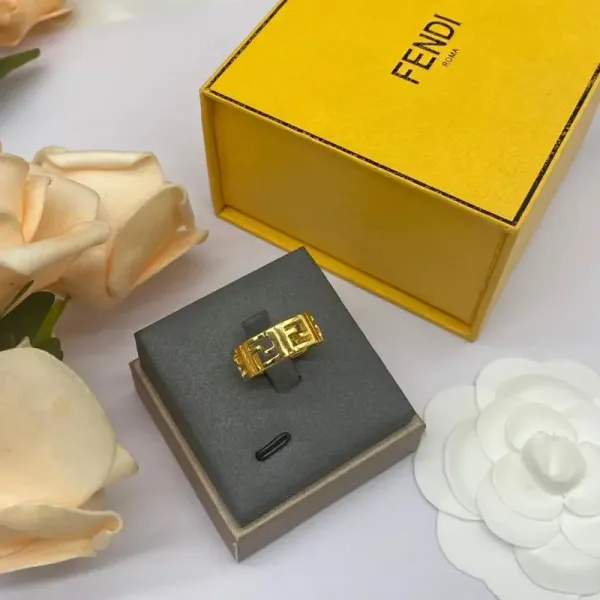 Fendi FF Logo Gold Ring - 1