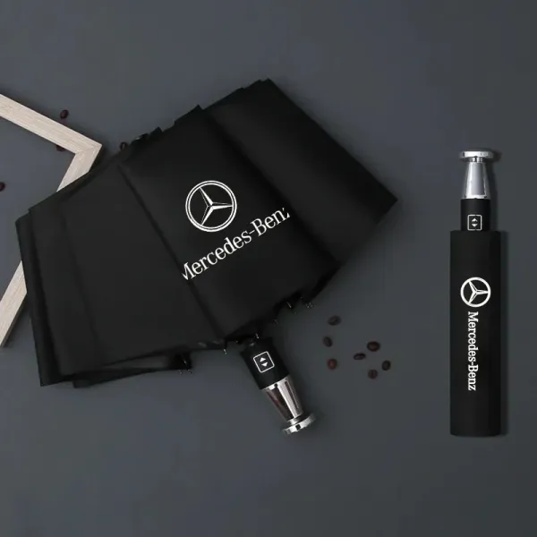 Mercedes-Benz Logo-Embossed Auto Open Black Umbrella - 1