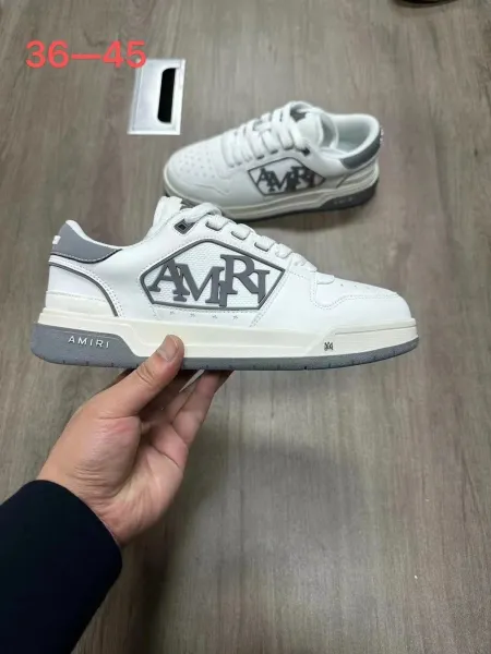 Amiri AMIRI Logo Panel Low-Top White Gray Sneakers - 1