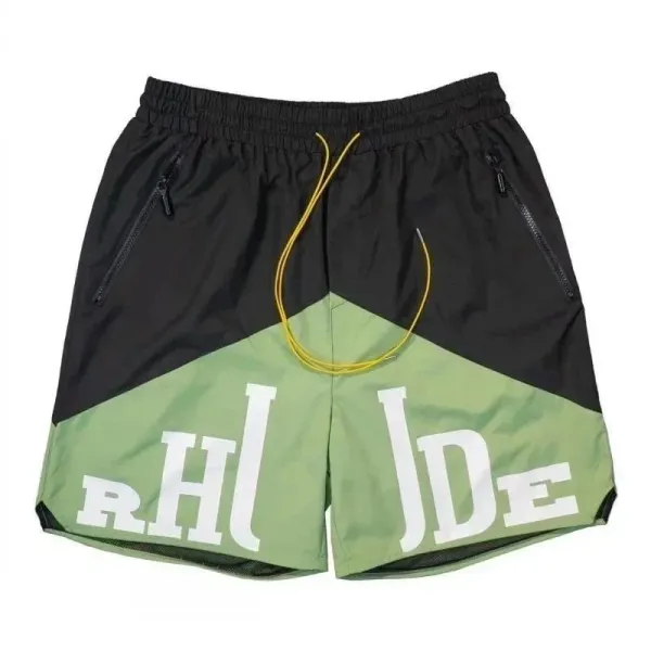 RHLDE Logo Panel Shorts Black Beige - 7