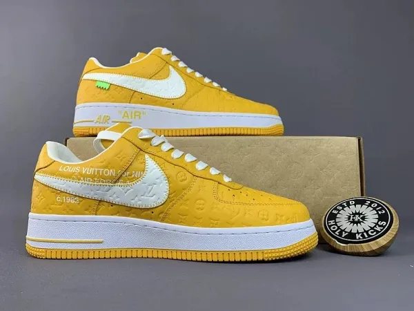 Louis Vuitton x Nike Air Force 1 Low Yellow Monogram Sneakers - 1