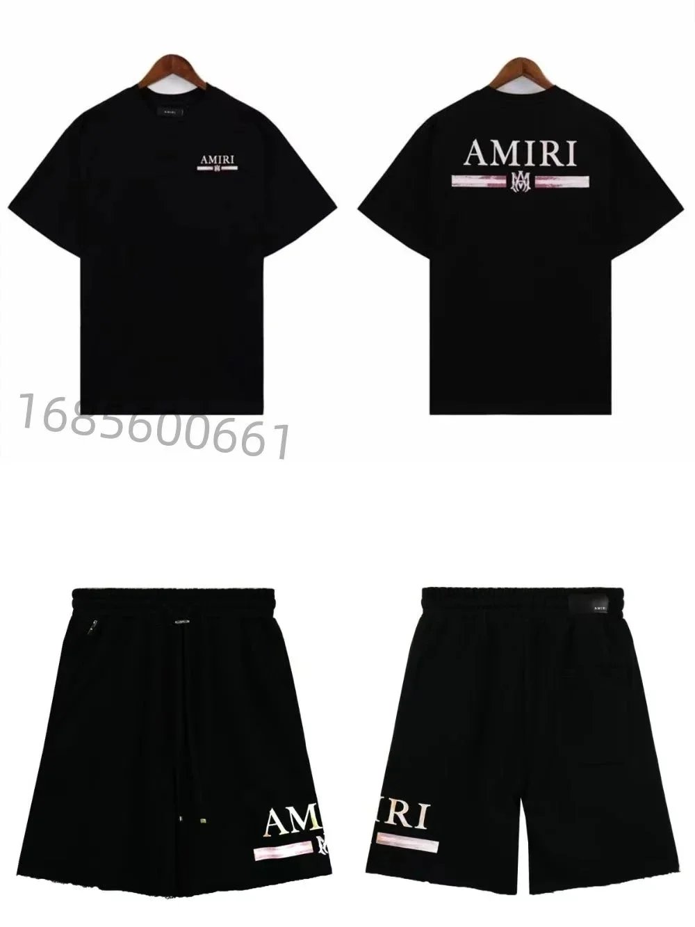 Amiri Logo-Print White T-Shirt and Shorts Set - 6