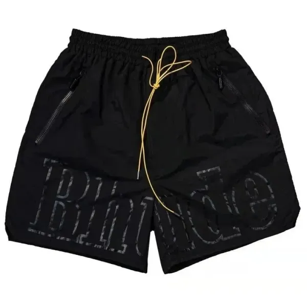 RHLDE Logo Panel Shorts Black Beige - 8