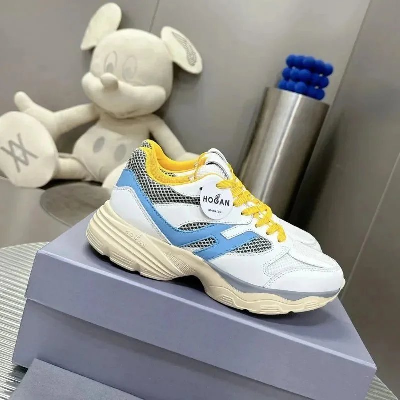 Hogan Interactive Navy and Beige Chunky Sneakers - 6