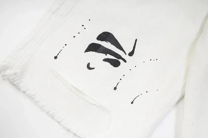 Off-White Paint Splatter Denim Shorts White - 5