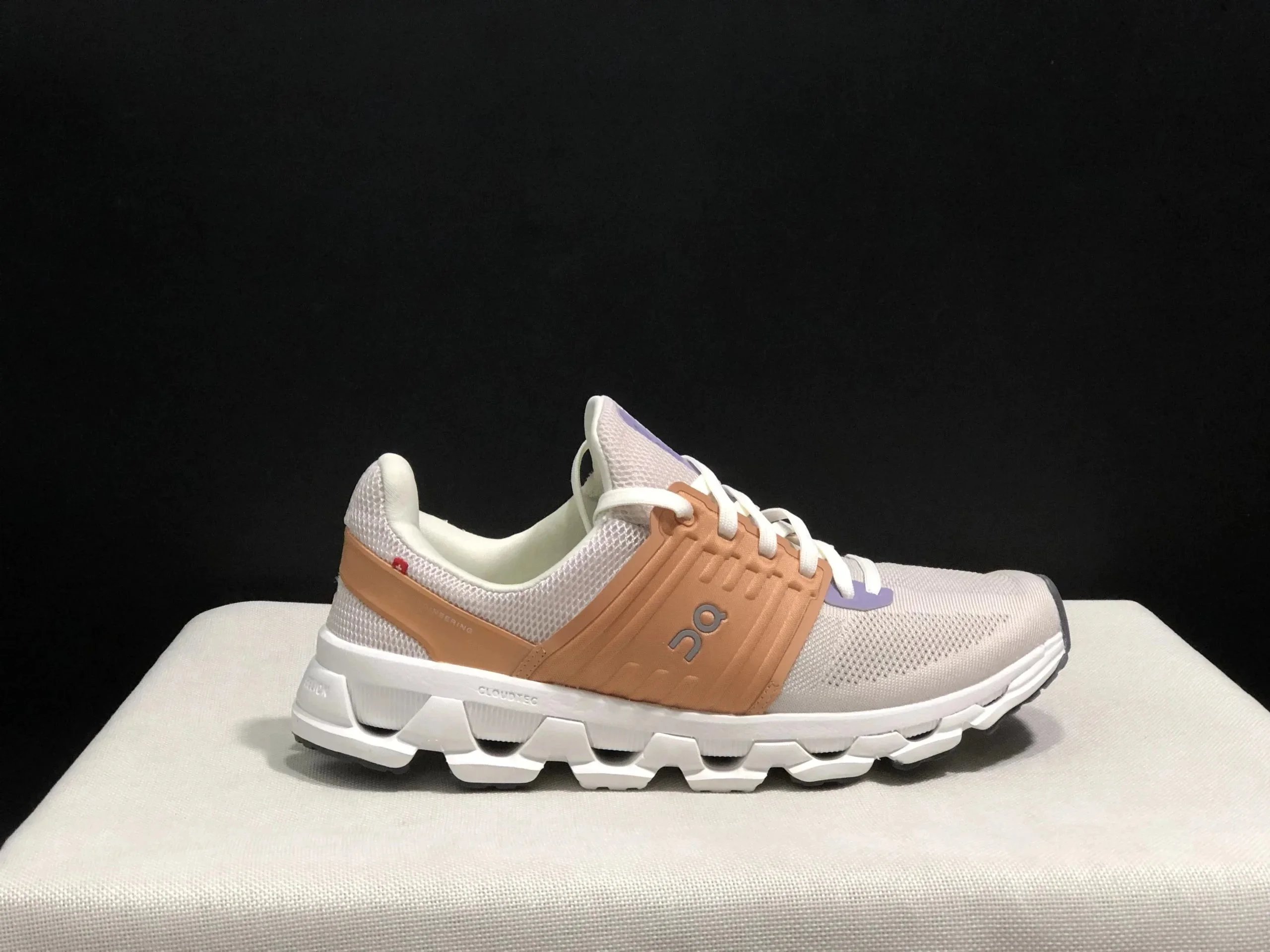 On Cloudswift White with Yellow and Red Accents Running Shoes - 3