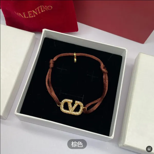 Valentino VLOGO Brown Cord Bracelet - 1