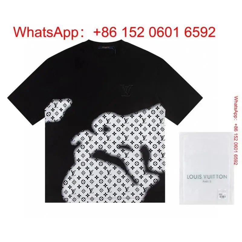 Louis Vuitton Monogram Print Graphic T-Shirt Black - 1
