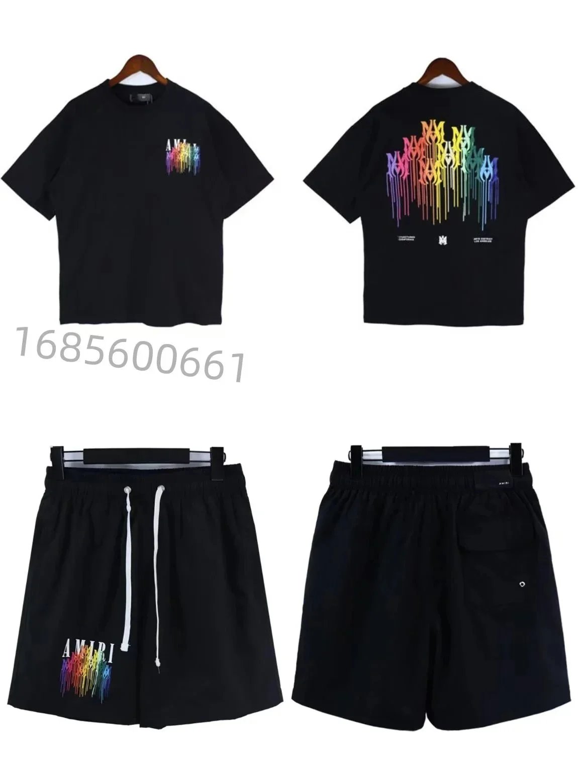 Amiri Logo-Print White T-Shirt and Shorts Set - 8