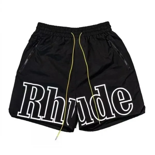 RHLDE Logo Panel Shorts Black Beige - 3