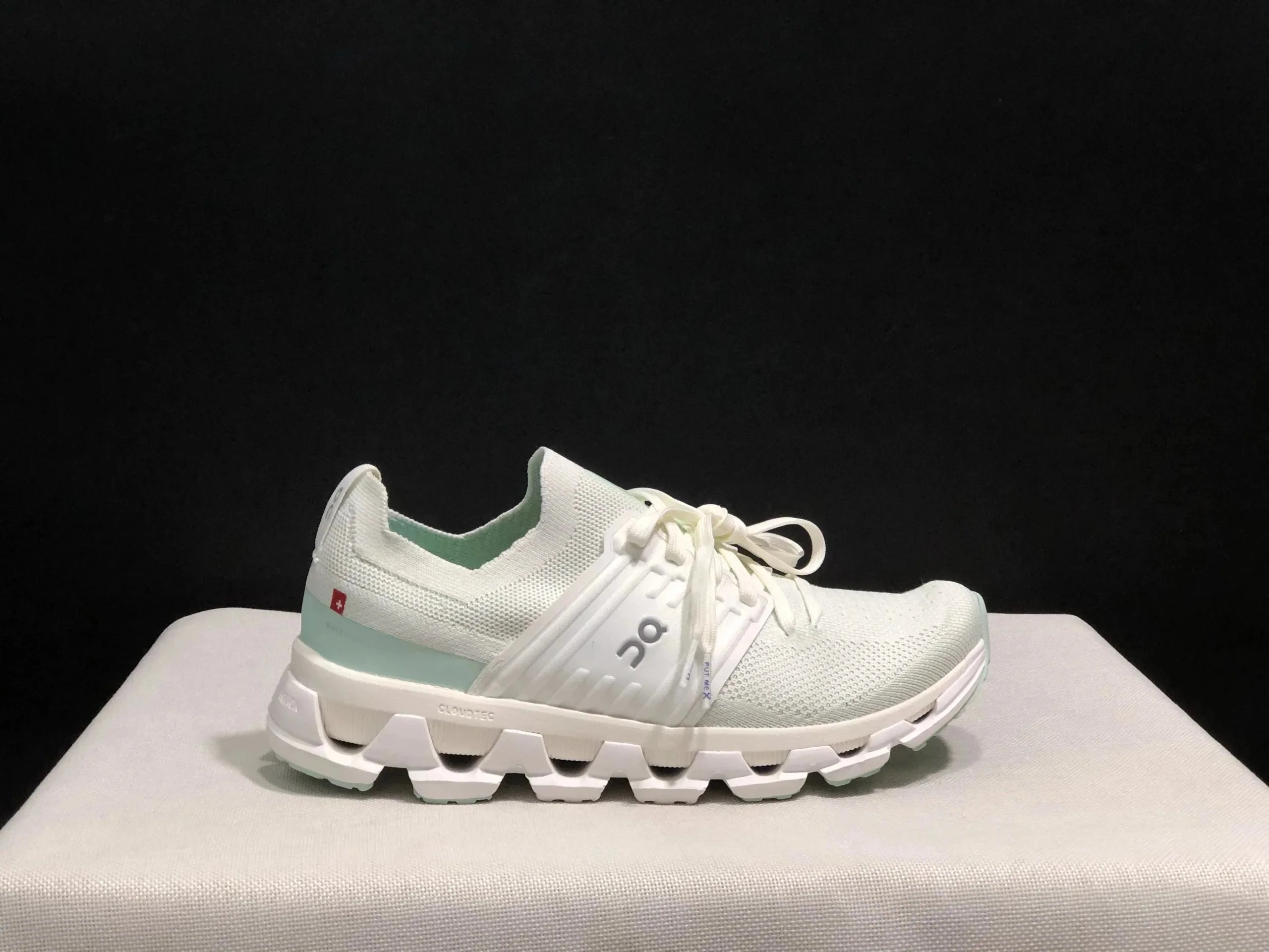On Cloudswift White with Yellow and Red Accents Running Shoes - 6