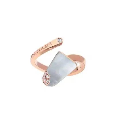Bvlgari Parentesi Mother-of-Pearl and Diamond Ring Rose Gold - 1