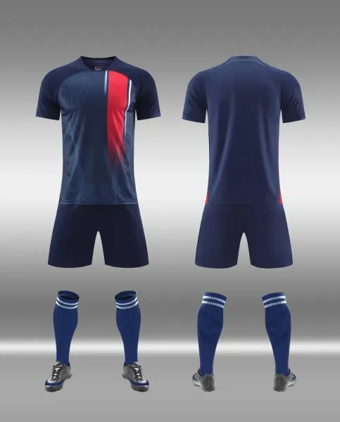 Custom Football Kit Navy Red Performance Jersey Set - 1