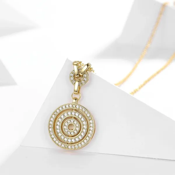 Gold-Tone Spiral Pave Crystal Necklace - 1