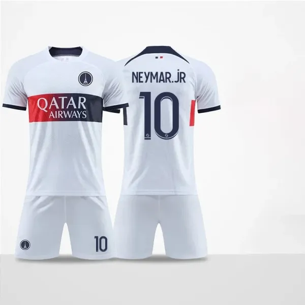 Paris Saint-Germain Neymar Jr #10 Away Jersey Set White - 1