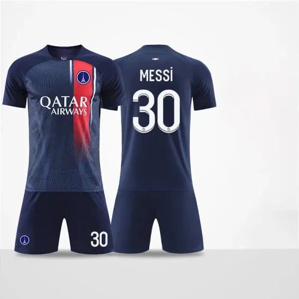 Paris Saint-Germain x Qatar Airways Messi #30 Home Jersey Set Navy - 1