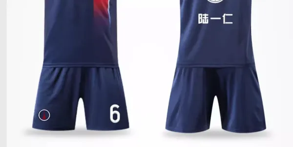 Custom Football Kit Navy Red Performance Jersey Set - 9