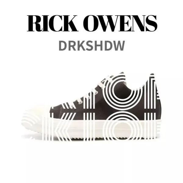 Rick Owens DRKSHDW Low-Top Canvas Sneakers Black/White - 1