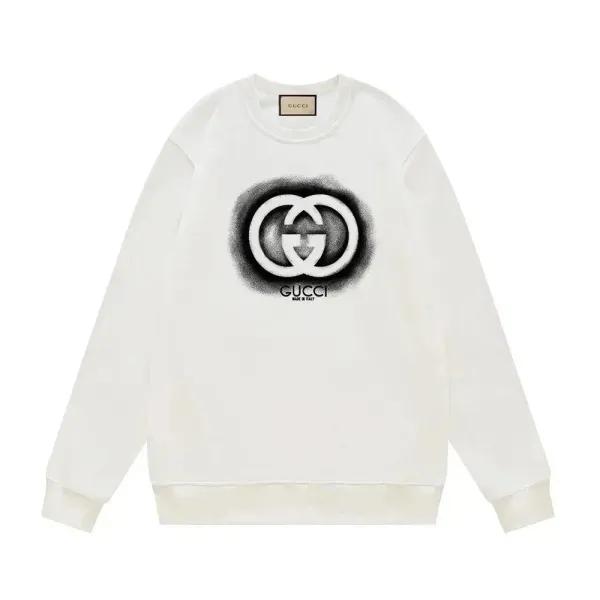 Gucci Spray-Paint GG Logo White Hoodie - 1