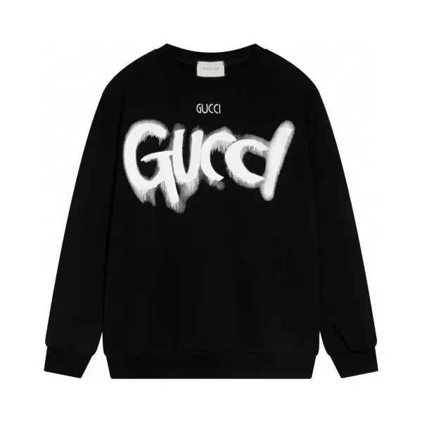 Gucci Graffiti Logo Black Hoodie - 1