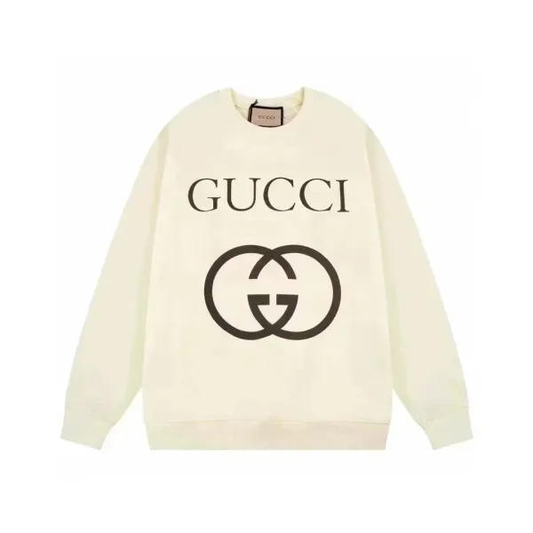 Gucci GG Logo Print Off-White Hoodie - 1