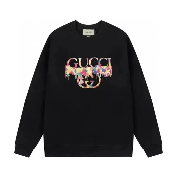 Gucci Paint Splatter Logo Black Hoodie - 1