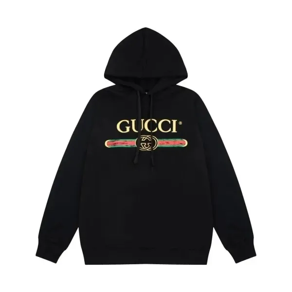 Gucci Logo Hoodie Black - 1