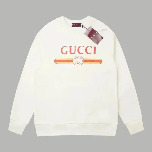 Gucci Logo Print Off-White Hoodie - 1