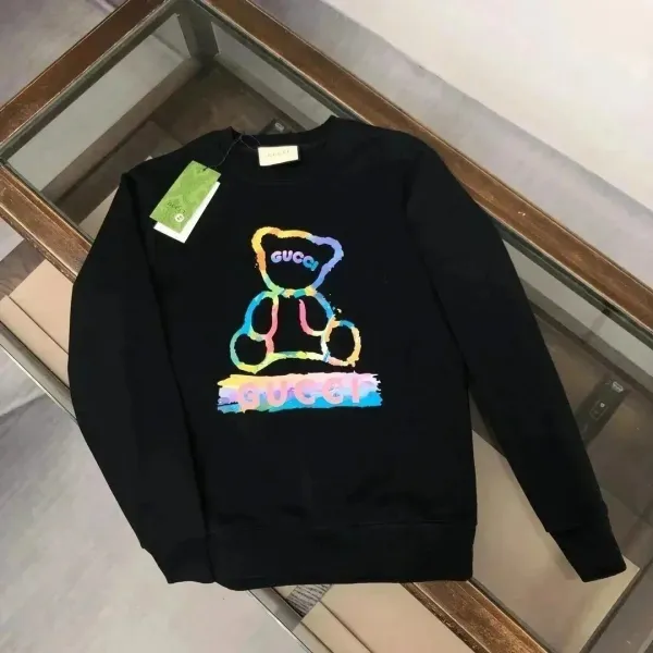 Gucci Rainbow Bear Print Black Hoodie - 1
