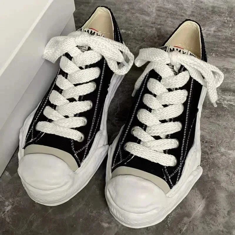 Maison Margiela Tabi Sneaker Black and White Canvas Sneakers - 1