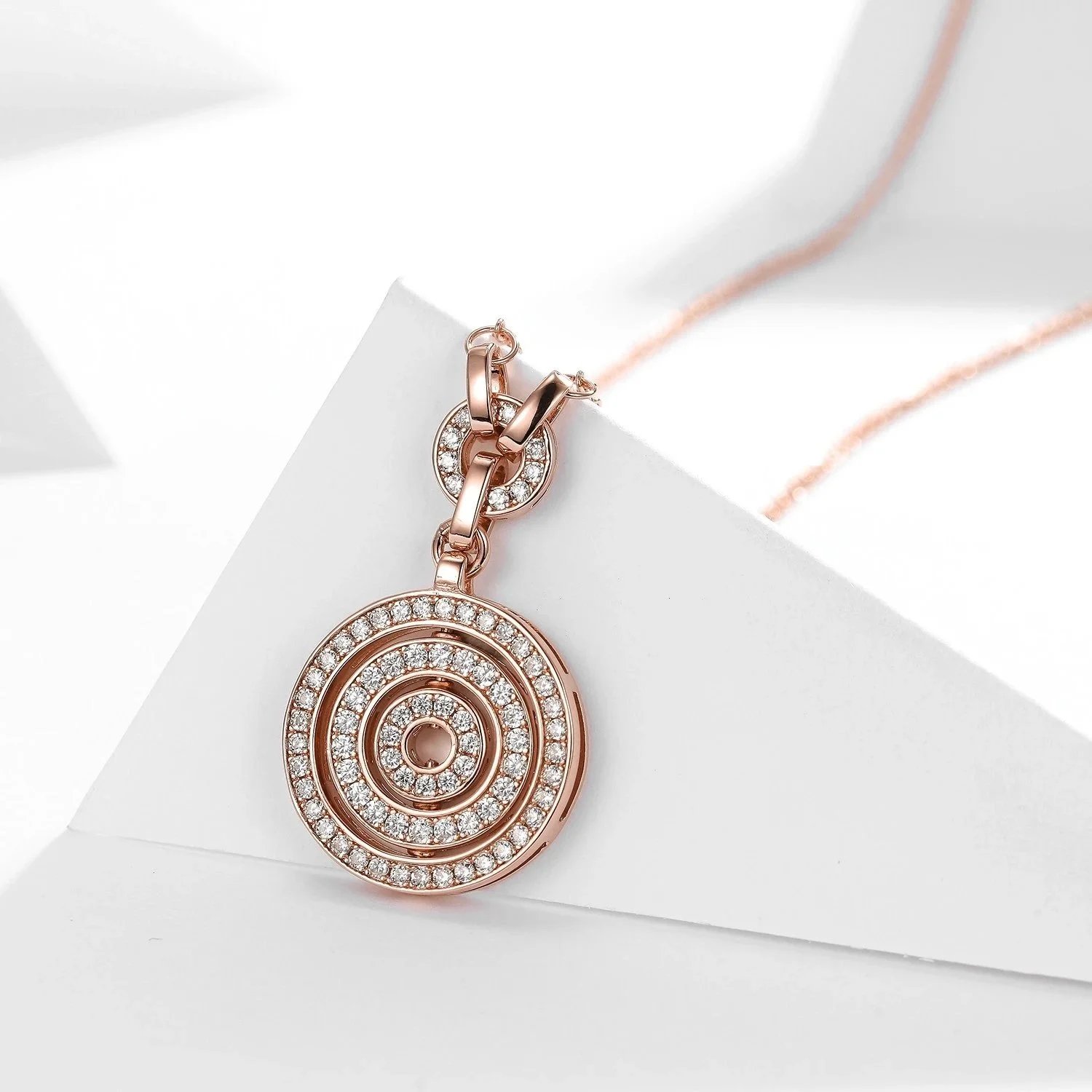 Cartier Love Spiral Pendant Rose Gold Diamond Necklace - 1