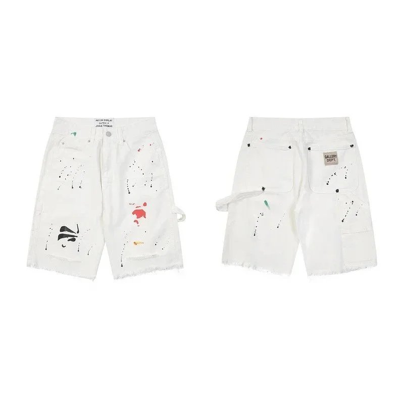 Off-White Paint Splatter Denim Shorts White - 3