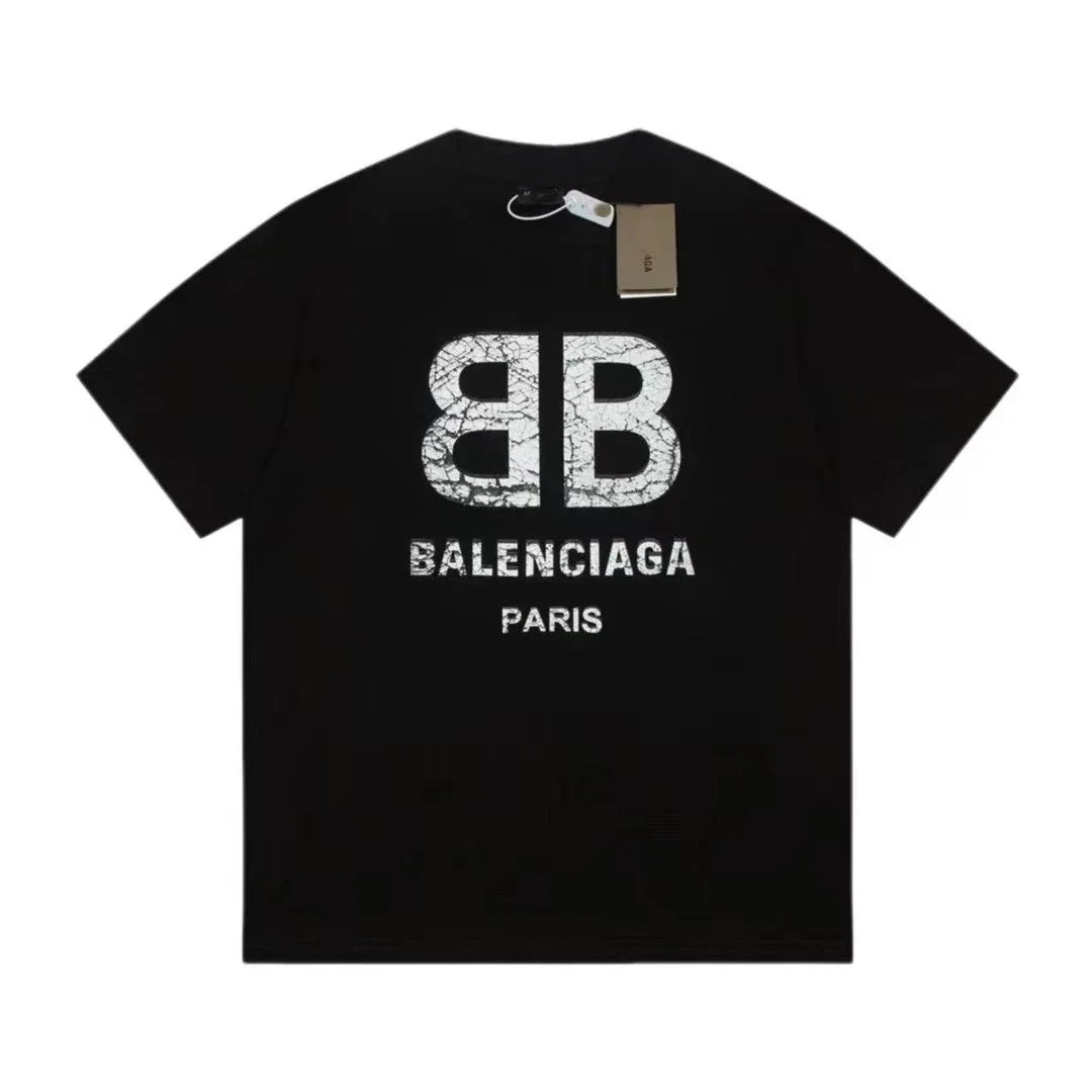 Balenciaga Logo Print Black T-Shirt - 7