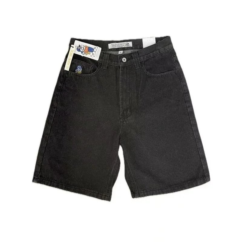 Off-White x Unknown Artist Denim Shorts with Oval Graphic Print Light Wash Jeans - 4