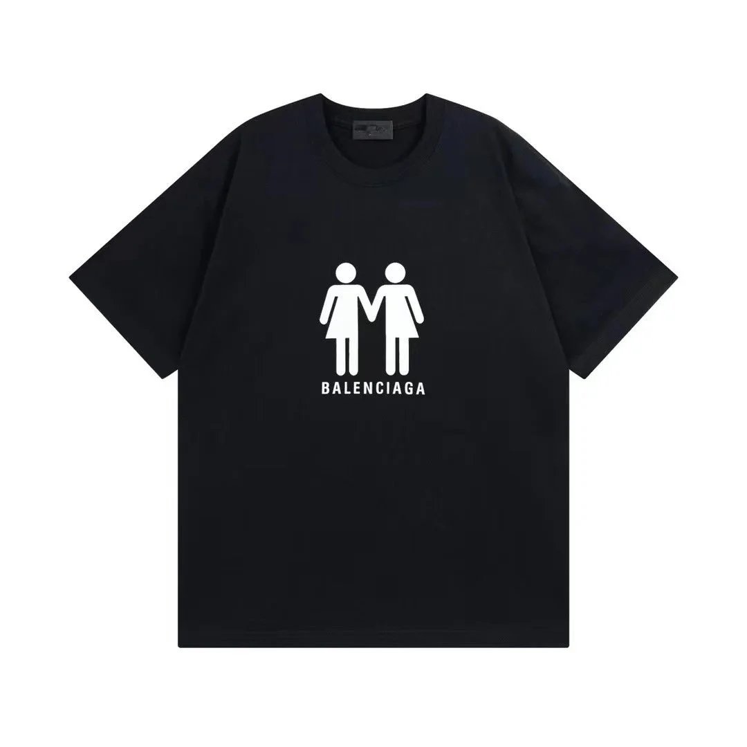 Balenciaga Logo Print Black T-Shirt - 9