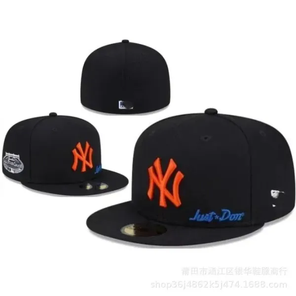 New Era x Just Don NY Yankees Black Orange Snapback Baseball Cap - 1