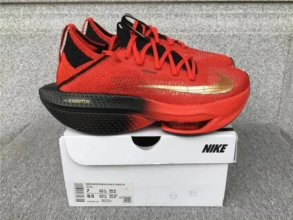 Nike Air Zoom Alphafly Next% Orange Yellow Running Shoes - 4