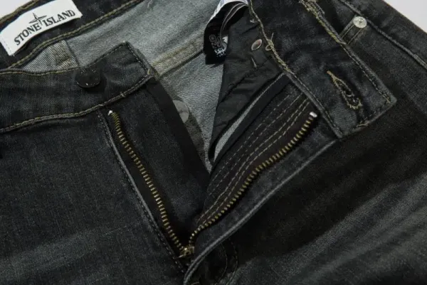 Stone Island Denim Slim Fit Indigo and Black Jeans - 5