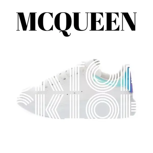 Alexander McQueen Oversized Sneaker White with Geometric Print Sneakers - 1