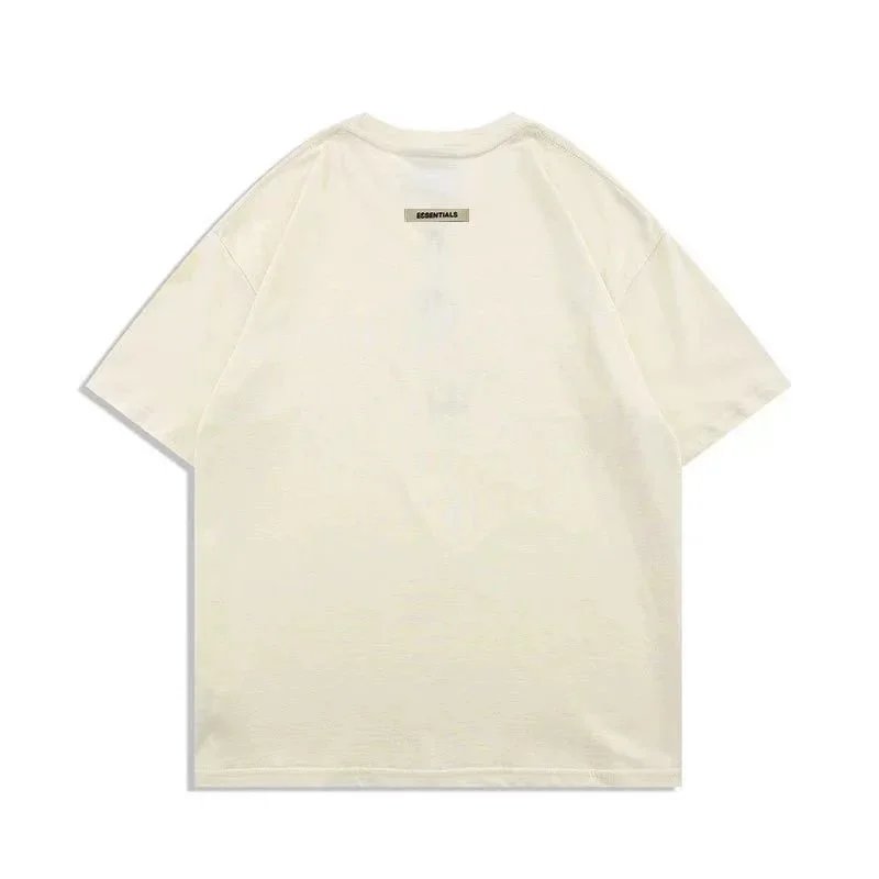 ESSENTIALS Logo Tee in White, Black, Gray, Beige, Khaki, Cream T-Shirt - 29