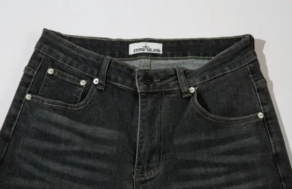 Stone Island Denim Slim Fit Indigo and Black Jeans - 9