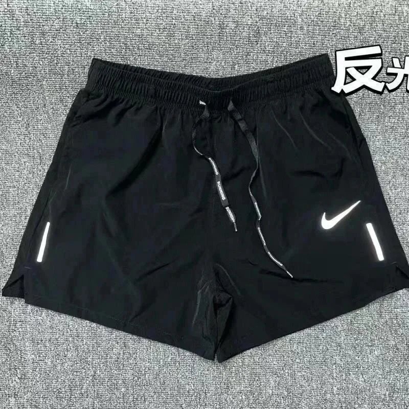 reflective ticking three-quarter pants