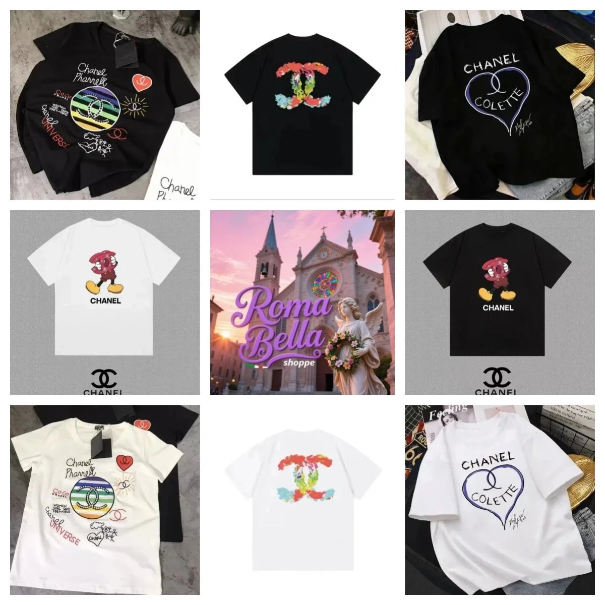 Chanel Colette / Pharrell / Floral CC T-Shirts [35 styles]